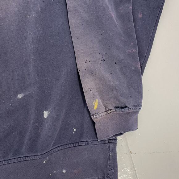 Vintage 90s Puma Navy Faded Distressed Boxy Sweatshirt - Picture 3 of 6